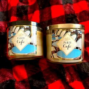X2 Paris Cafe 3 wick candles from bath and body works